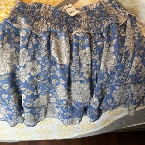 Express Large blue & white chiffon skirt